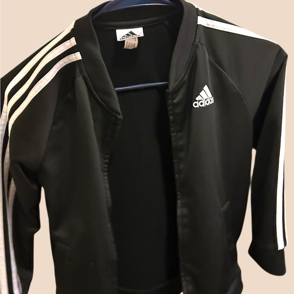 Adidas Black Jacket with White Accents